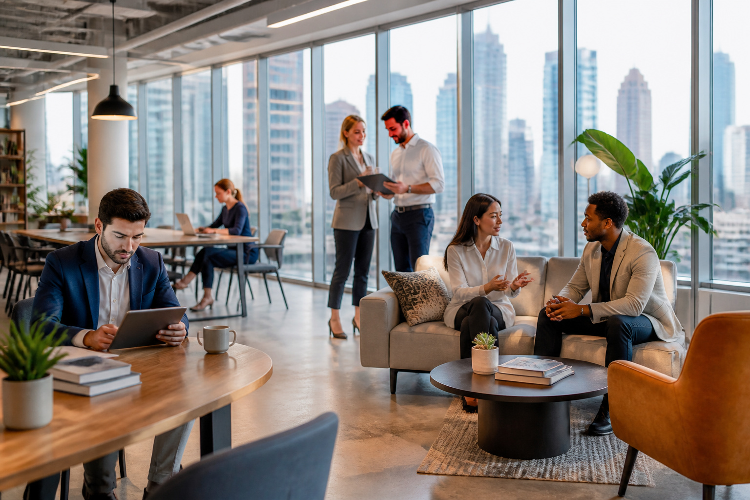 Espace de coworking moderne et lumineux