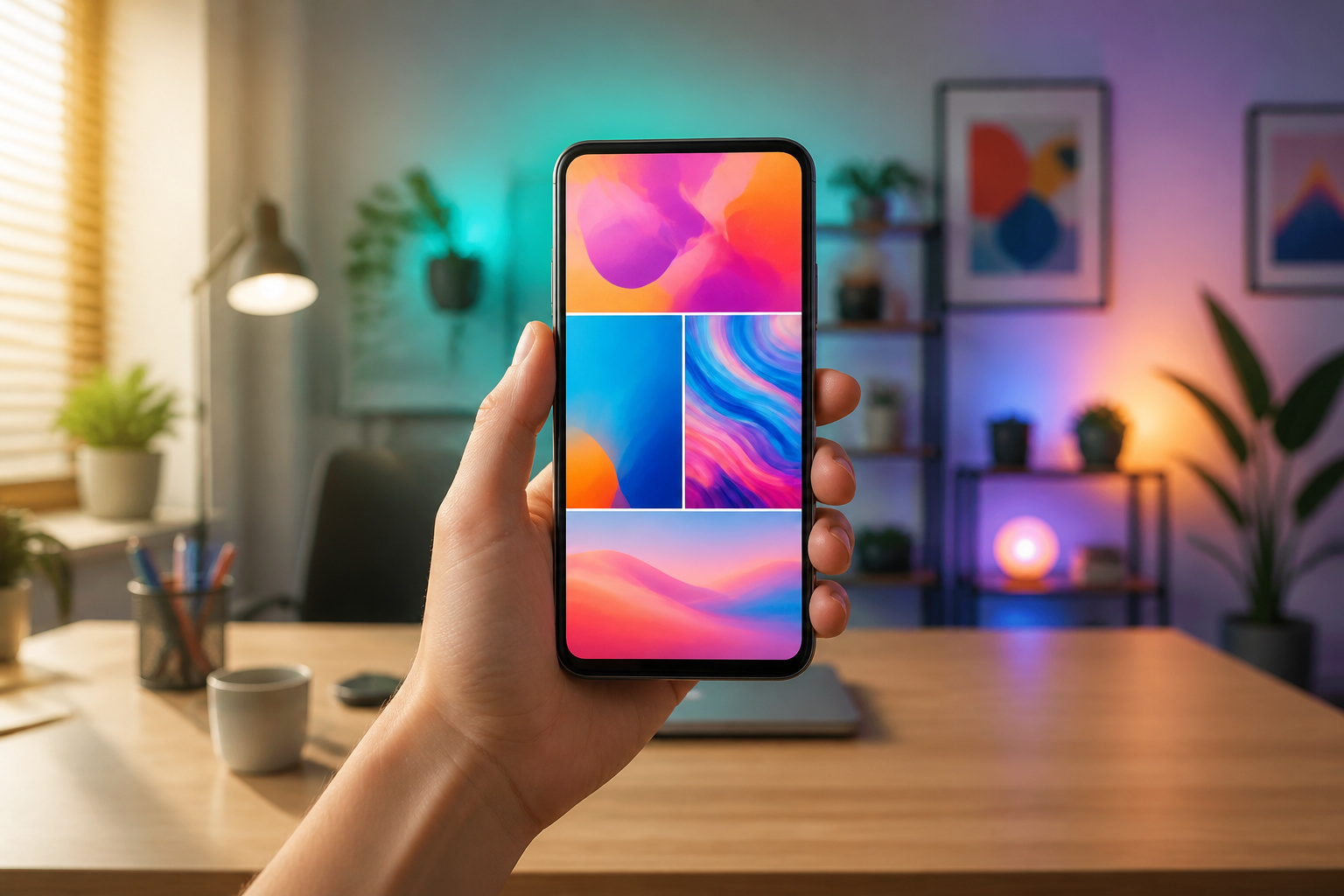 Main dune personne tenant un smartphone moderne