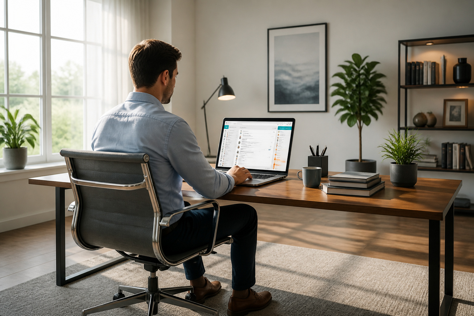 Professionnel concentre sur son email
