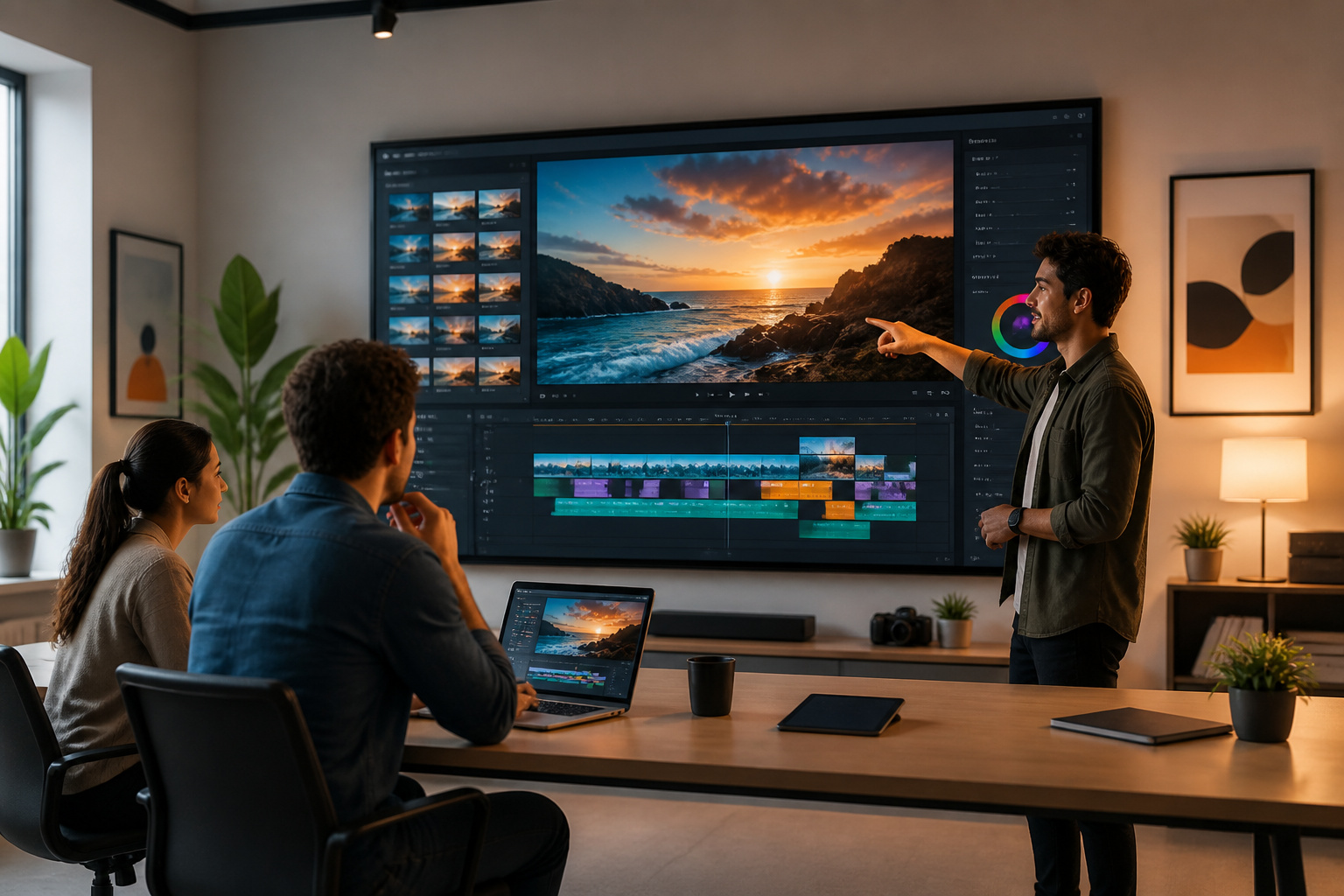 Creation video collaborative dans un espace moderne